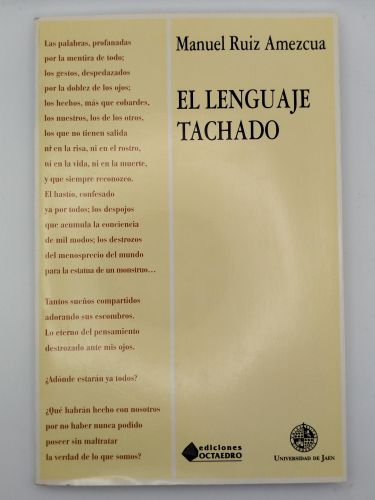Portada del libro de El lenguaje tachado [Dedicado]