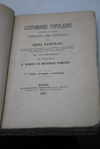 Portada del libro de Costumbres populares. Colección de cuadros tomados del natural.