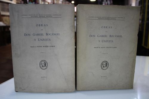 Portada del libro de Obras de Don Gabriel Bocángel y Unzueta.- Dos tomos