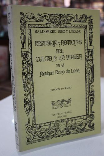 Portada del libro de Historia y noticias del culto a la Virgen en el antiguo Reino de León.