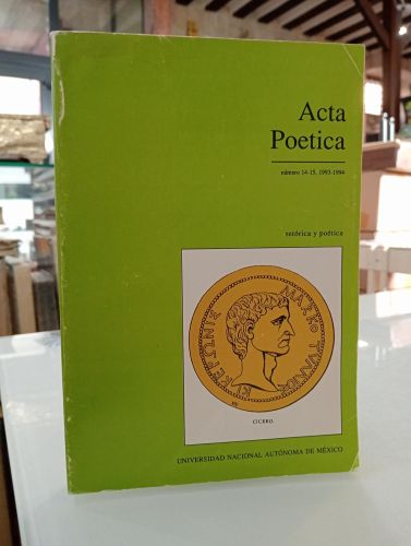 Portada del libro de Acta poética. Nº14-15, 1993-1994. Retórica y poética