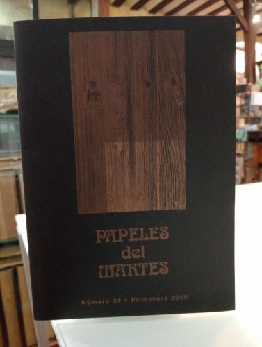 Portada del libro de Papeles del martes, Revista de poesía Nº34