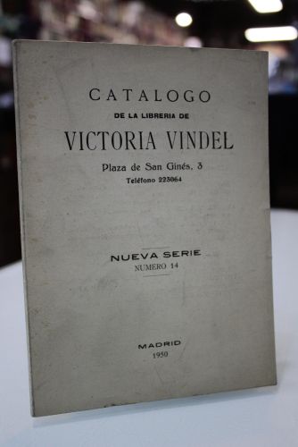 Portada del libro de Catálogo de la librería de Victoria Vindel.