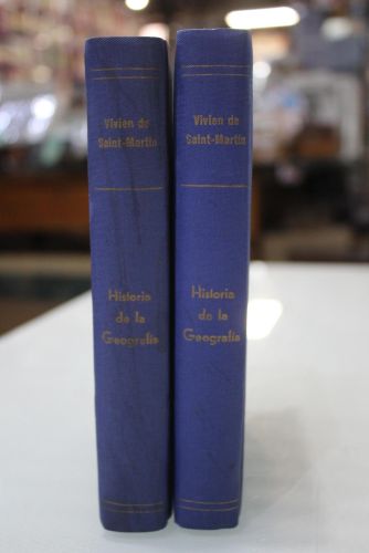 Portada del libro de Historia de la geografía y de los descubrimientos geográficos.- Dos tomos