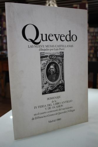 Portada del libro de Quevedo. Las nueve musas castellanas dibujadas por Luis Paret. Homenaje de la IV Feria del Libro Antiguo...