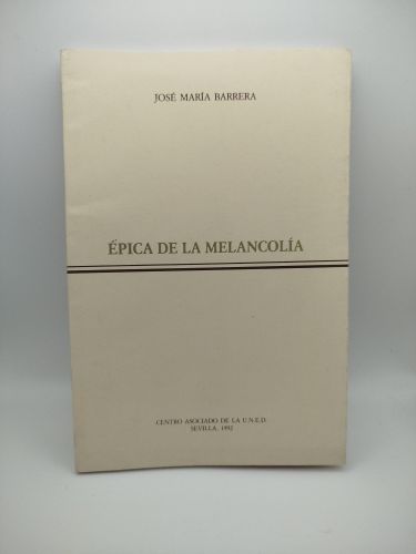 Portada del libro de Épica de la melancolía