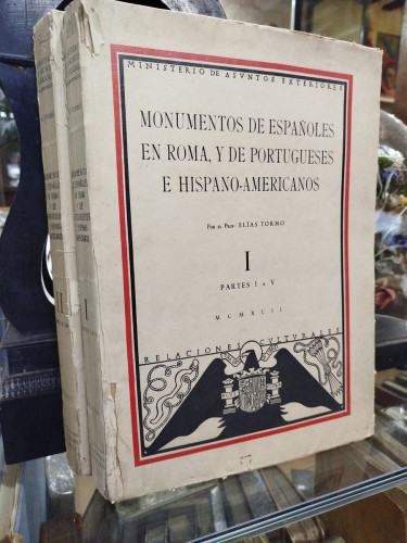 Portada del libro de Monumentos de Españoles En Roma, y de Portugueses E Hispano - Americanos. Obra En Dos Tomos