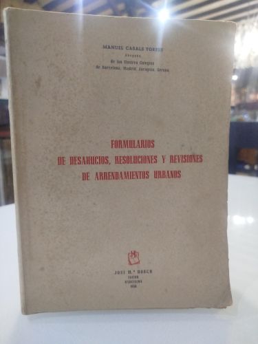 Portada del libro de Formularios de Desahucios, Resoluciones y Revisiones de Arrendamientos Urbanos