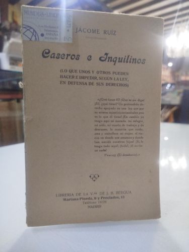Portada del libro de Caseros e Inquilinos