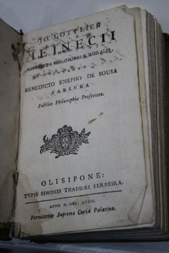 Portada del libro de Elementa philosophiae moralis.