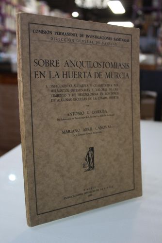 Portada del libro de Sobre Anquilostomiasis en la Huerta de Murcia.