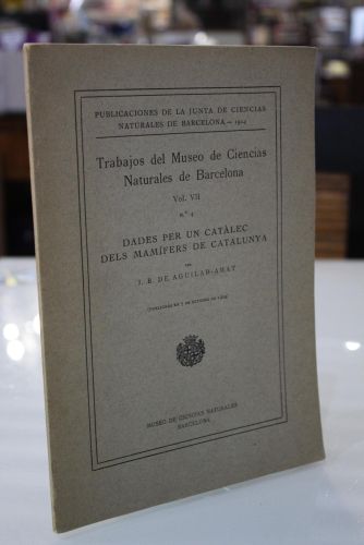 Portada del libro de Dades per un catalec dels mamífers de Catalunya. Trabajos del Museo de Ciencias Naturales de Barcelona....