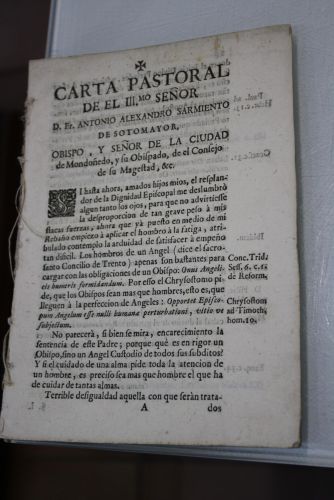 Portada del libro de Carta pastoral de el Illmo. Señor D. Fr. Antonio Alexandro Sarmiento de Sotomayor, Obispo y Señor de...