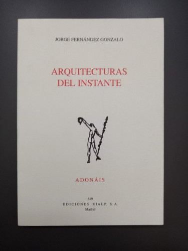 Portada del libro de Arquitecturas del instante. Adonáis 619