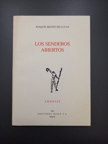 Portada del libro de Los senderos abiertos. Adonáis 600