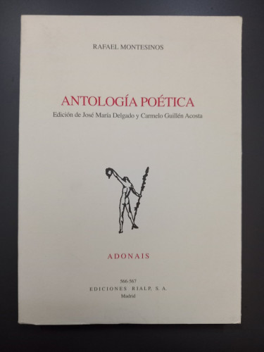 Portada del libro de Antología poética. Adonáis 566 y 567