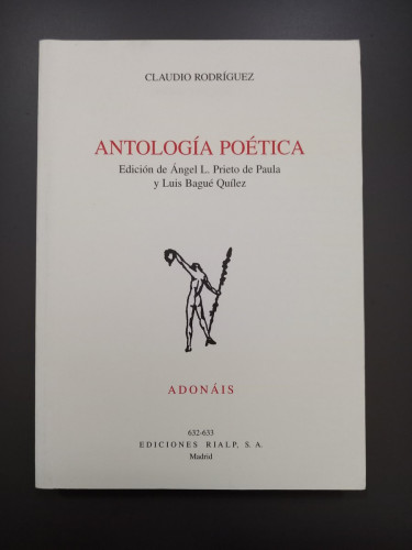 Portada del libro de Antología poética. Adonáis 632 y 633