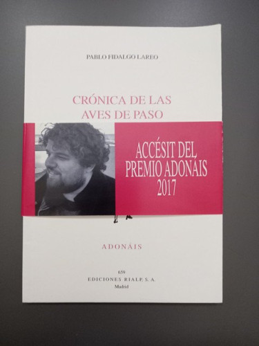 Portada del libro de Crónica de las aves de paso. Adonáis 659