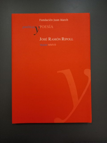Portada del libro de José Ramón Ripoll. Poética y poesía