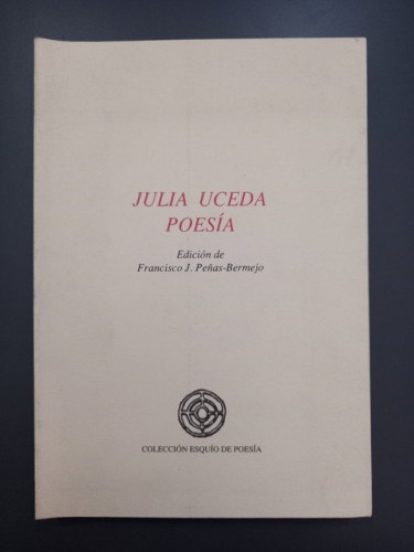 Portada del libro de Julia Uceda. Poesía