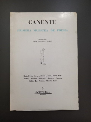 Portada del libro de Canente. Primera muestra de poesía
