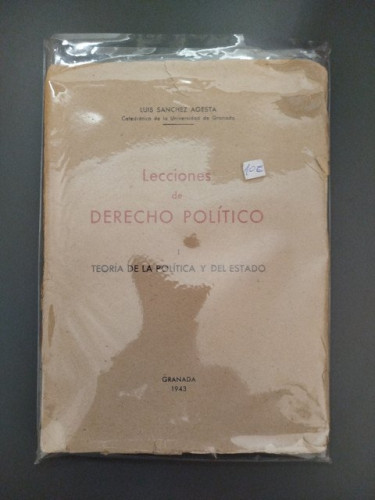 Portada del libro de Lecciones de Derecho Político