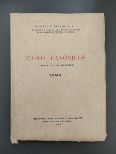 Portada del libro de Casos canónicos. Tomo 1