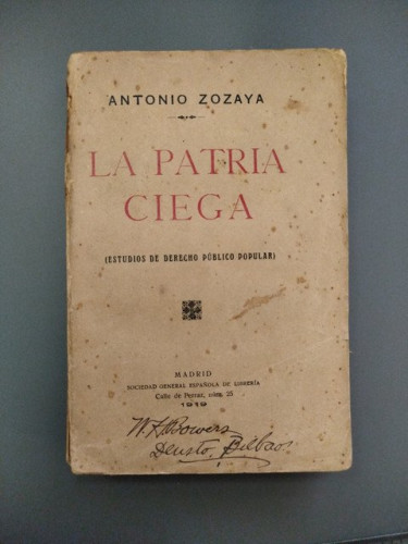 Portada del libro de La patria ciega (Estudios de Derecho Público Popular)