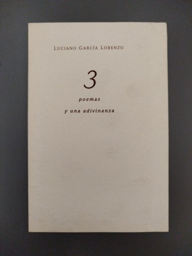Portada del libro de (Dedicado por el autor) Poemas y una adivinanza- García Lorenzo, Luciano.